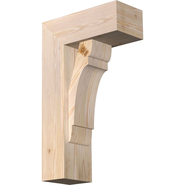 Ekena Millwork Olympic Block Smooth Bracket w/ Offset Brace, Douglas Fir, 7 1/2"W x 18"D x 30"H BKT0806X18X30OLY05SDF - main